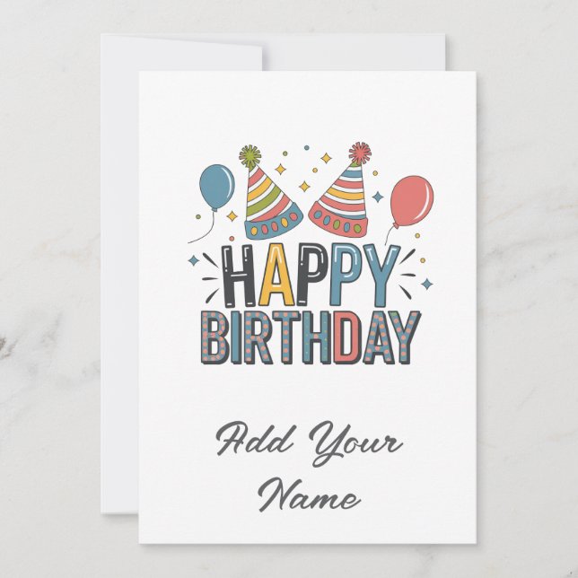 Happy birthday customizable card  (Front)