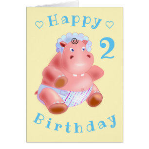 Happy Birthday - Cute Baby Hippo - Personalised