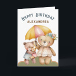 Happy Birthday Cute Bears Animals Personalise  Card<br><div class="desc">Happy Birthday Cute Bears Animals Personalise Card is great to give to your the young people in your life. Personalise it with your information.</div>