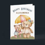 Happy Birthday Cute Bears Animals Personalise  Card<br><div class="desc">Happy Birthday Cute Bears Animals Personalise Card is great to give to your the young people in your life. Personalise it with your information.</div>