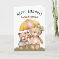 Happy Birthday Cute Bears Animals Personalise