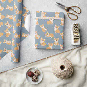 Happy Birthday Cute Corgi Pattern for Dog Lover Wrapping Paper
