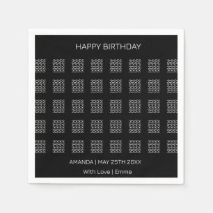 Happy Birthday, Cute Ethnic Pattern Napkin