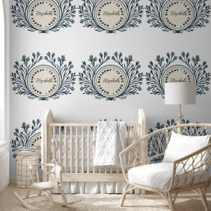 Happy Birthday Cute Floral Nursery Custom Name Wallpaper