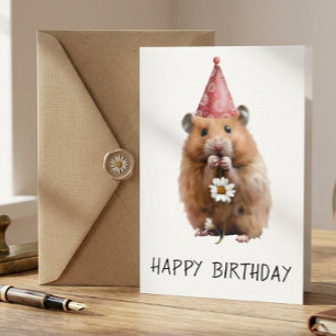 Happy Birthday Cute Hamster  Card