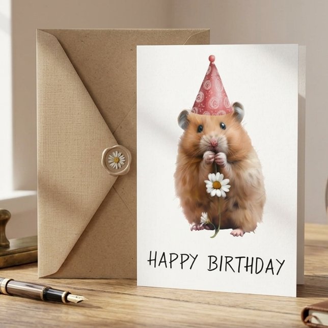 Happy Birthday Cute Hamster  Card (Creator Uploaded)