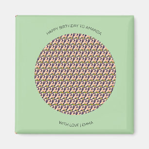 Happy Birthday, Cute Kenyan Leopard Pattern Magnet