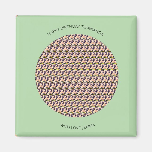 Happy Birthday, Cute Kenyan Leopard Pattern Magnet (Front)