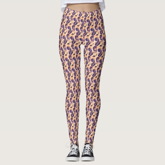 Happy Birthday Cute Leopard Pattern  Leggings (Front)