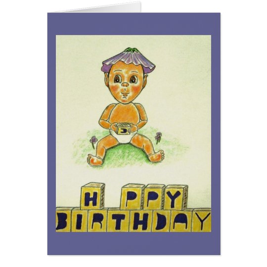 Happy Birthday Cute Orange Figure Card