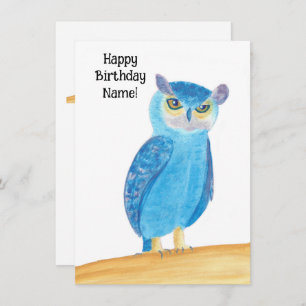 Happy Birthday Cute Owl Greeting Cards