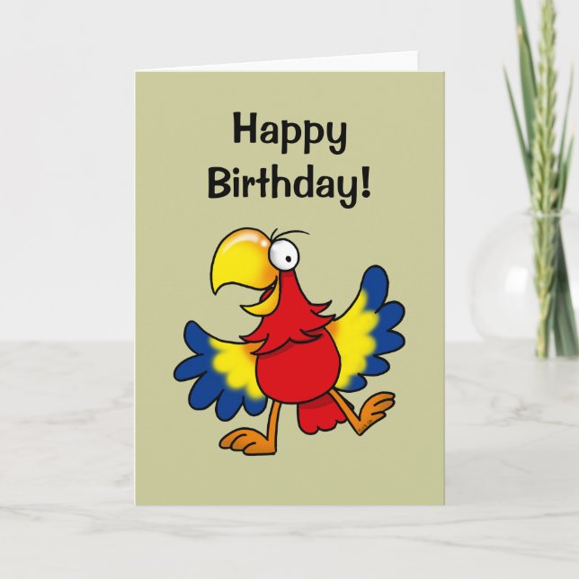 Happy birthday (cute parrot) card (Front)
