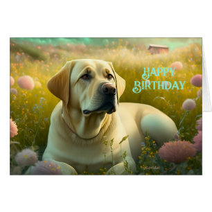 Happy Birthday Cute Pet Labrador Dog Country