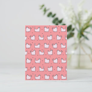 Happy Birthday! Cute Pink Cats Pattern Postcard