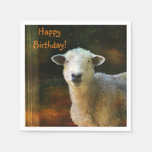 Happy Birthday Cute Sheep Napkin