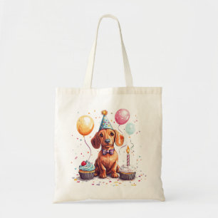 Happy Birthday Dachshund Dog  Tote Bag