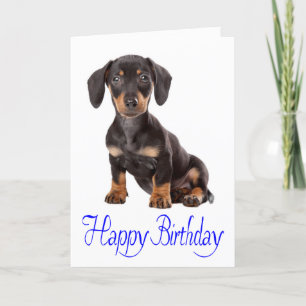Happy Birthday Dachshund Puppy Dog Card