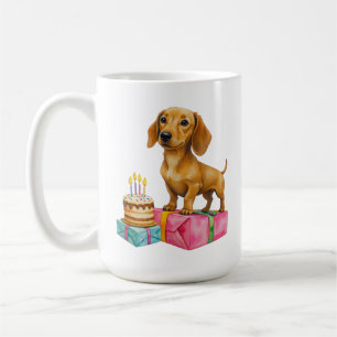 Happy birthday dachshund puppy dog dad mum bestie coffee mug
