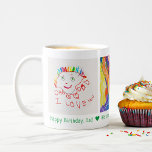 Happy Birthday Dad 3 Photo Custom Kid's Art Coffee Mug<br><div class="desc">Custom printed coffee mugs personalised with your children's unique artwork. This template has space to add 3 different works of art and/or photos. Upload a photo or scan of your kids' art into the template. Use the design tools to customise the Happy Birthday message or add additional text or images....</div>