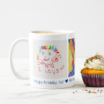 Happy Birthday Dad 3 Photo Custom Kid's Art Coffee Mug<br><div class="desc">Custom printed coffee mugs personalised with your children's unique artwork. This template has space to add 3 different works of art and/or photos. Upload a photo or scan of your kids' art into the template. Use the design tools to customise the Happy Birthday message or add additional text or images....</div>
