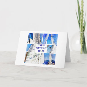 Happy Birthday Dad Artistic Sailboat Collage Invitation