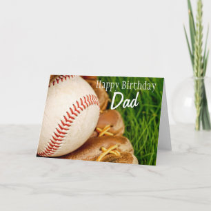 Happy Birthday Dad Baseball with Mitt Card