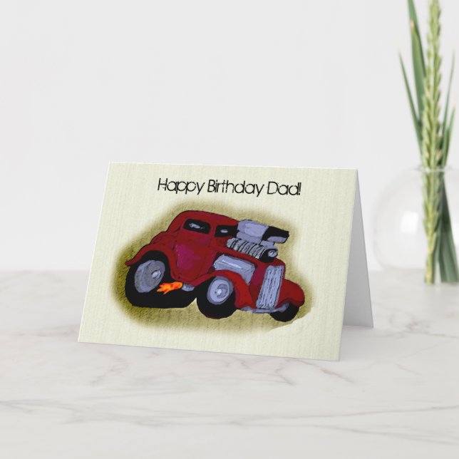 Happy Birthday Dad Car Greeting Card (Front)