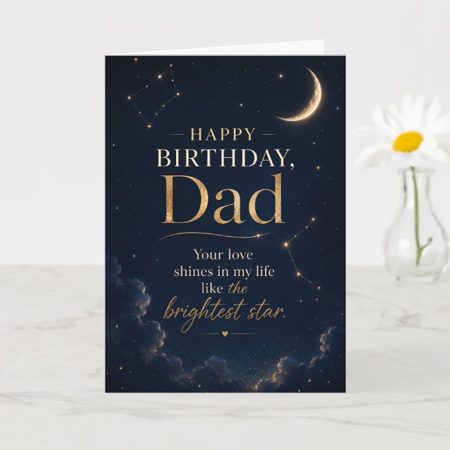 Happy Birthday Dad Celestial Card  (Small Plant)