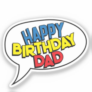 HAPPY BIRTHDAY DAD Comic Book Pop Art Customisable