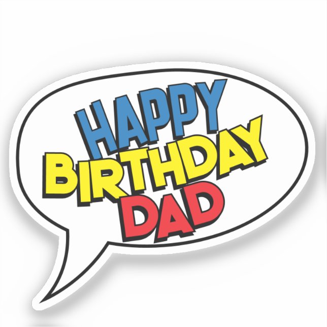 HAPPY BIRTHDAY DAD Comic Book Pop Art Customisable (Front)