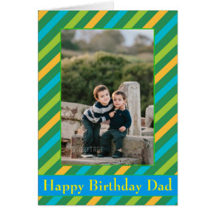 Happy Birthday Dad Diagonal Stripes Photo