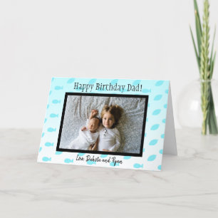 Happy Birthday Dad Fish and Footballs Photo Card