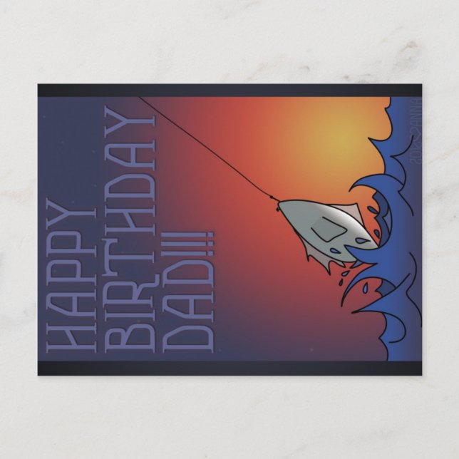 Happy Birthday - Dad Fishing - Postcard (Front)