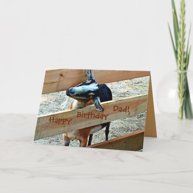 Happy Birthday Dad from Favourite Kid (with Goat) Card (Front)