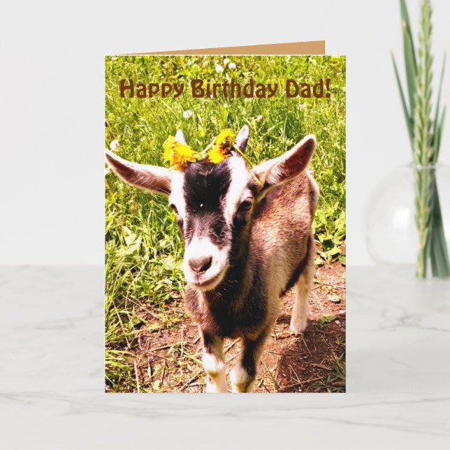 Happy Birthday Dad from Kid Card (with Goat) (Front)