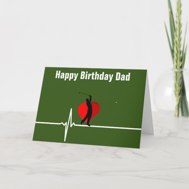 Happy Birthday Dad Golf Golfer Father Card (Front)