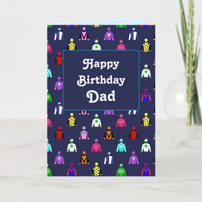 Happy Birthday Dad Horse Racing Card (Front)