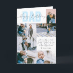 Happy Birthday Dad | Modern 7 Photo Collage Card<br><div class="desc">Modern colors, fun typography overlays and room for seven photos with a personalized message. All colors and text can be personalized. Can be customized for any moniker - papa, pépé, grandad, grandpapa, grand-pére, grampa, gramps, grampy, geepa, paw-paw, pappou, pop-pop, poppy, pops, pappy, nonno, opa, baba, abuelo, tutu, saba, lolo etc.)....</div>