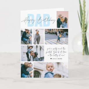 Happy Birthday Dad Modern 7 Photo Collage Card