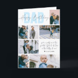 Happy Birthday Dad | Modern 7 Photo Collage Card<br><div class="desc">Modern colors, fun typography overlays and room for seven photos with a personalized message. All colors and text can be personalized. Can be customized for any moniker - papa, pepé, grandpapa, grand-pere, grampa, gramps, grampy, geepa, paw-paw, pappou, pop-pop, poppy, pops, pappy, nonno, opa, baba, abuelo, tutu, saba, lolo, etc.) Add...</div>