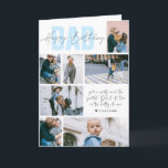 Happy Birthday Dad | Modern 7 Photo Collage Card<br><div class="desc">Modern colors, fun typography overlays and room for seven photos with a personalized message. All colors and text can be personalized. Can be customized for any moniker - papa, pepé, grandpapa, grand-pere, grampa, gramps, grampy, geepa, paw-paw, pappou, pop-pop, poppy, pops, pappy, nonno, opa, baba, abuelo, tutu, saba, lolo, etc.) Add...</div>