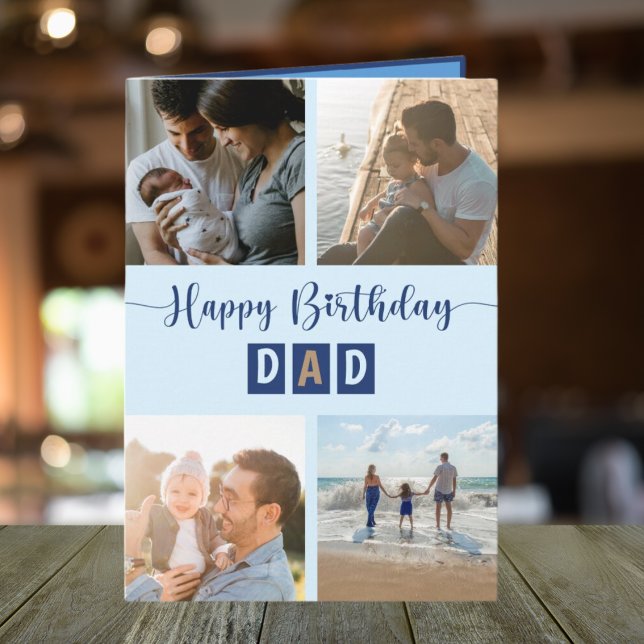 Happy Birthday Dad Photo Collage Best Dad Card (Creator Uploaded)