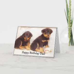 Happy Birthday Dad Rottweiler greeting card