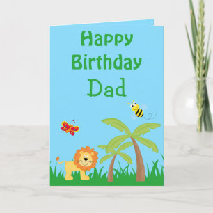 Happy Birthday Dad Safari Lion Your photo inside Card