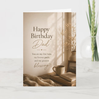 Happy Birthday Dad Warm Sunset Father & Child card