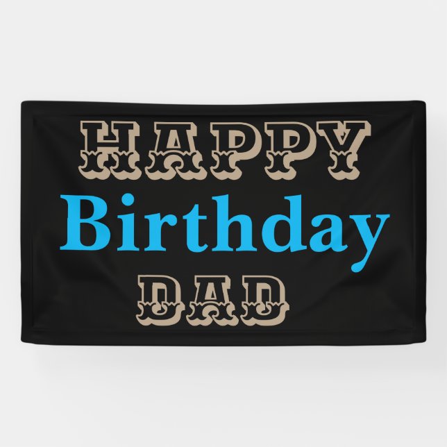 Happy Birthday Dad Western Banner (Horizontal)