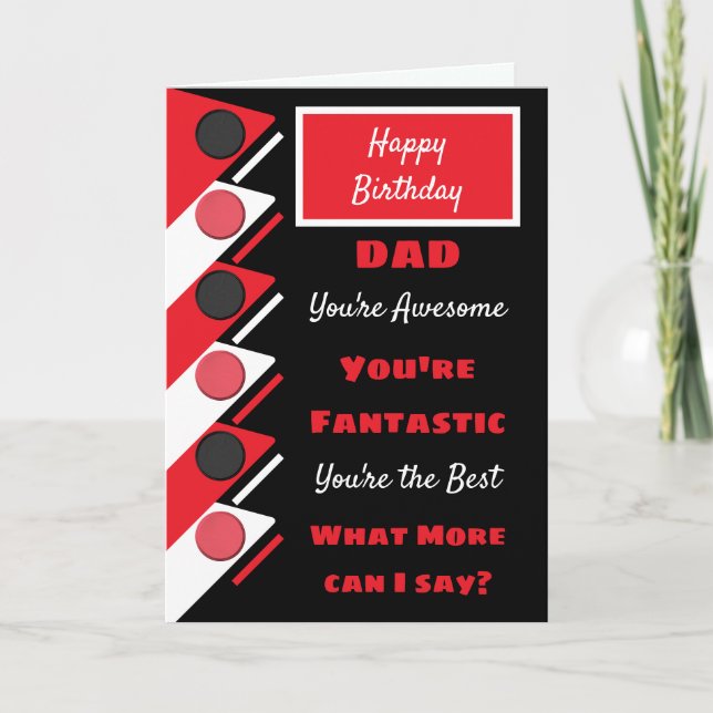 Happy Birthday Dad you're the best red black Card (Front)