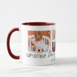 Happy Birthday Daddy 6 Photo Collage White Mug<br><div class="desc">Two larger photos and four smaller square photo collage happy birthday daddy design template. Different colours can be found in my shop. Easy to change out the photos! Just pick your favourite images and use the customise options.</div>