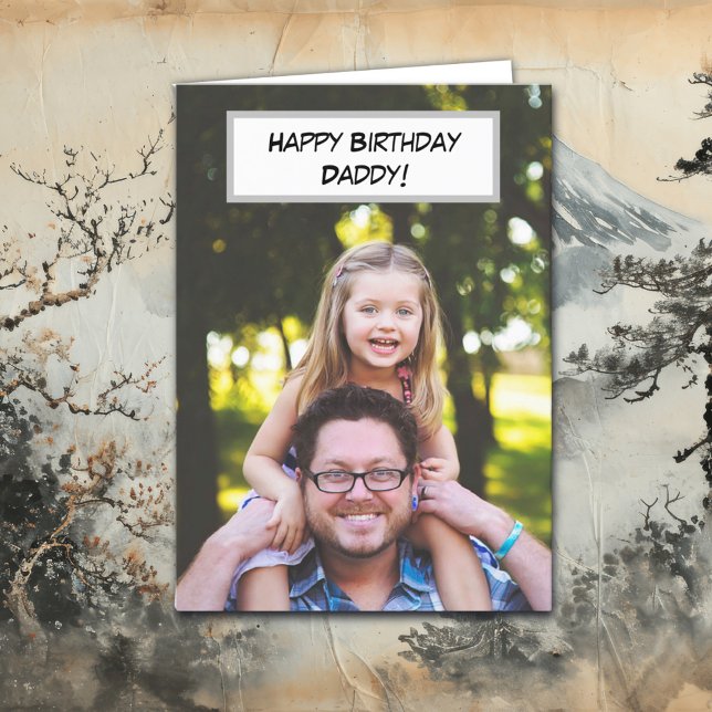 Happy Birthday Daddy and Kids Photo Card (Creator Uploaded)