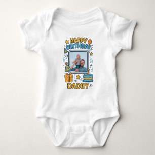  HAPPY BIRTHDAY DADDY BABY CLOTHES CUSTOM PHOTO BABY BODYSUIT